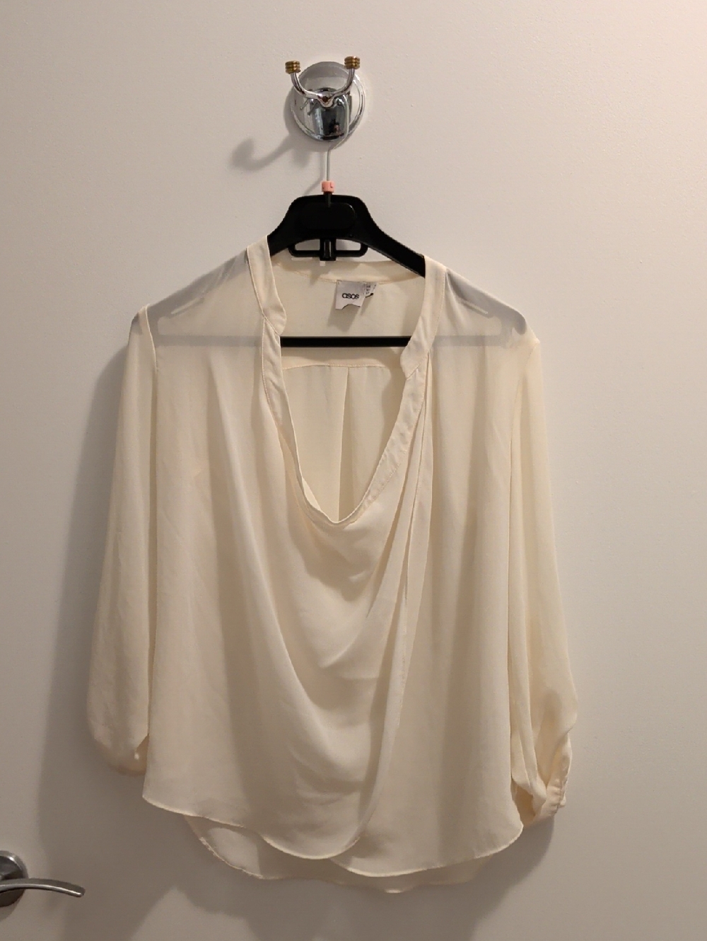 ASOS Cream Draped Cowl Neck Blouse